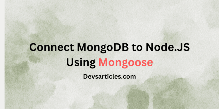 Node jS connect to MongoDB using mongoose